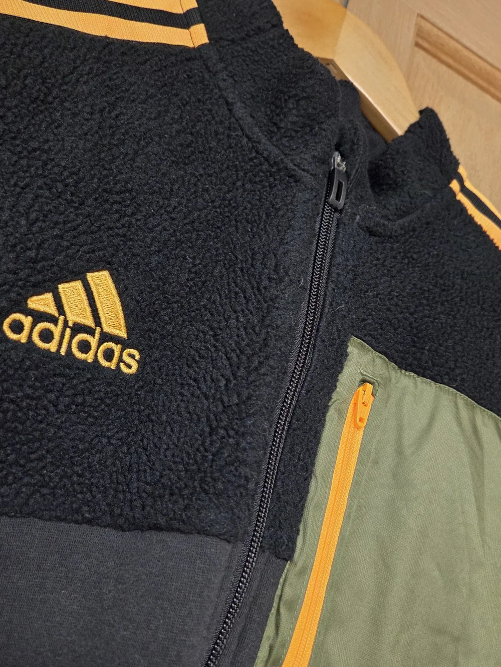 Adidas Tiro Winterized Sherpa Full Zip Sports Jacket Black Mens Sz M‎